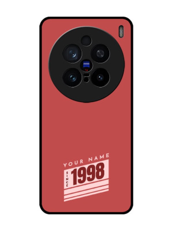 Custom Vivo X200 Pro 5G Custom Glass Phone CaseRed Custom Year Of Birth Design