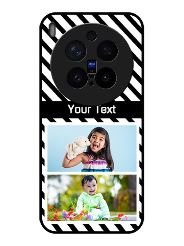 Custom Vivo X300 Pro 5G Custom Glass Phone Case - Black And White Stripes Design