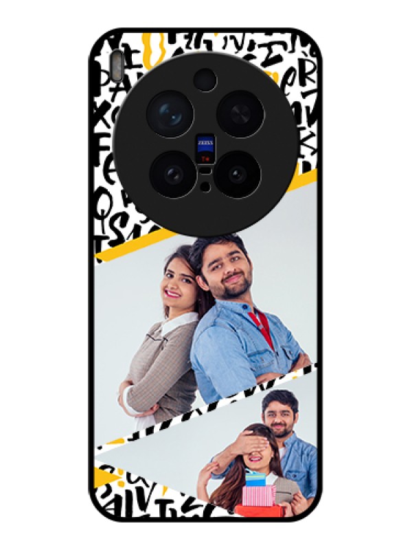 Custom Vivo X300 Pro 5G Custom Glass Phone Case - Letters Pattern Design
