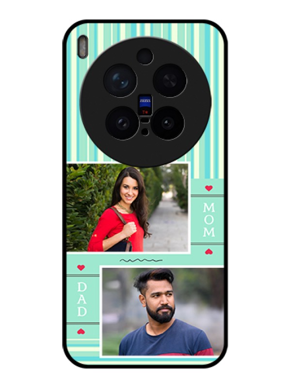 Custom Vivo X300 Pro 5G Custom Glass Phone Case - Mom & Dad Pic Design