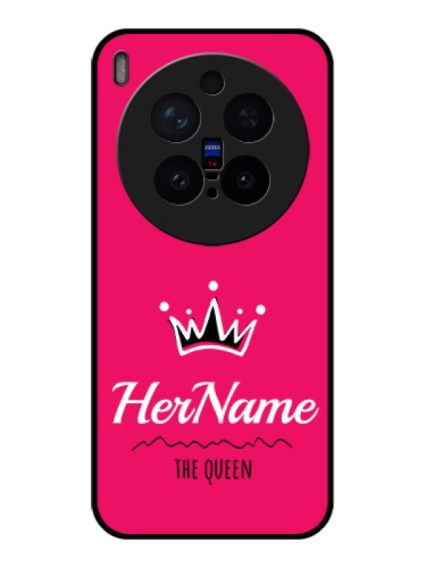 Custom Vivo X300 Pro 5G Custom Glass Phone Case - Queen With Name Design