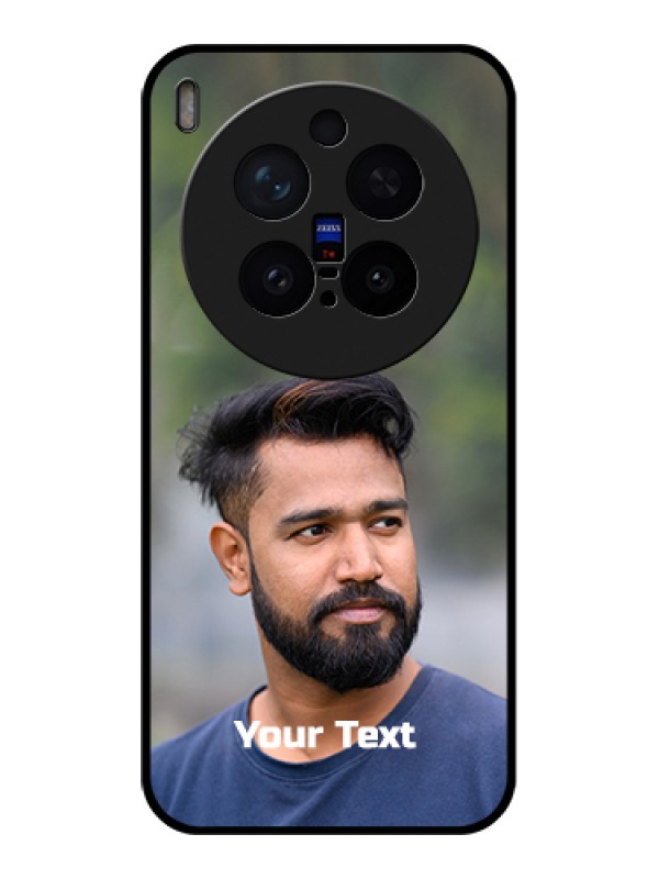 Custom Vivo X300 Pro 5G Custom Glass Phone Case - Photo With Text Design