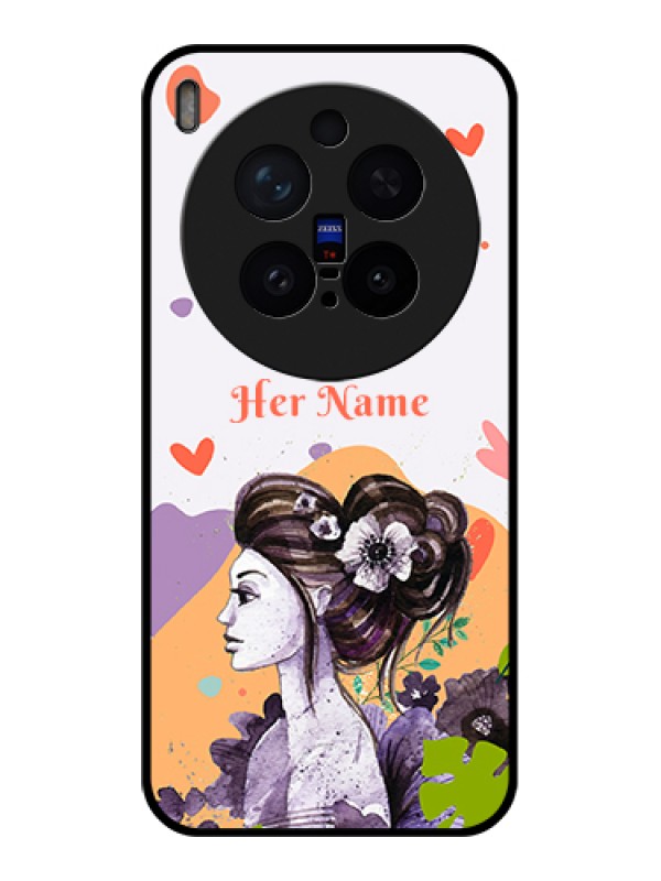 Custom Vivo X300 Pro 5G Custom Glass Phone Case - Woman And Nature Design