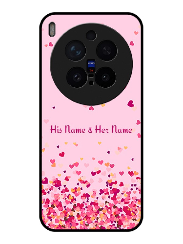 Custom Vivo X300 Pro 5G Custom Glass Phone Case - Floating Hearts Design