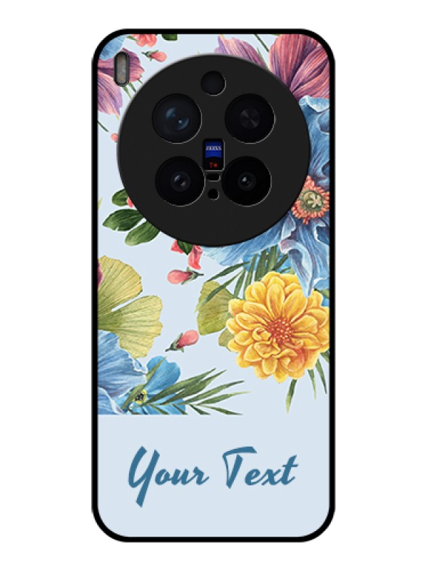 Custom Vivo X300 Pro 5G Custom Glass Phone Case - Stunning Watercolored Flowers Painting Design