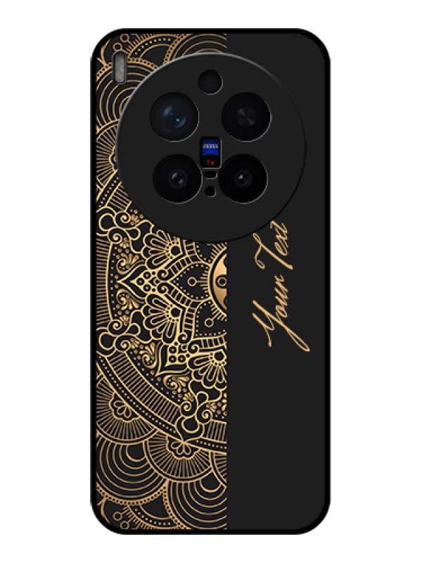 Custom Vivo X300 Pro 5G Custom Glass Phone Case - Mandala Art With Custom Text Design