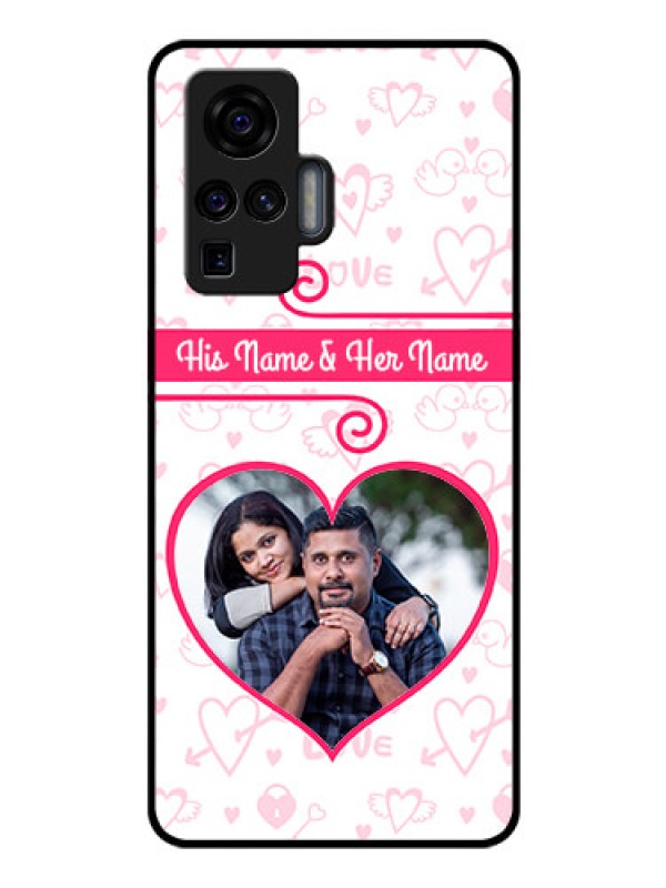 Custom Vivo X50 Pro 5G Personalized Glass Phone Case - Heart Shape Love Design