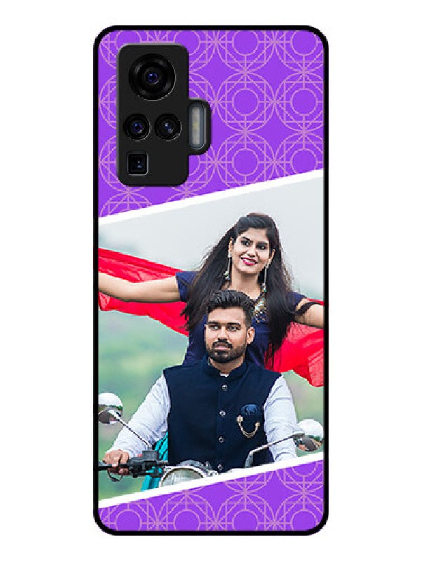 Custom Vivo X50 Pro 5G Custom Glass Phone Case - Violet Pattern Design