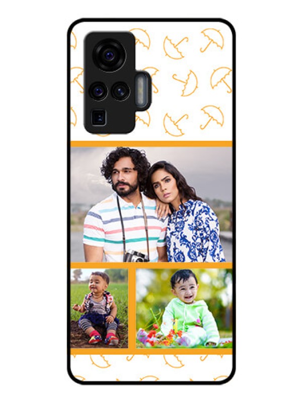 Custom Vivo X50 Pro 5G Custom Glass Mobile Case - Yellow Pattern Design