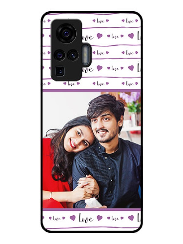 Custom Vivo X50 Pro 5G Custom Glass Mobile Case - Couples Heart Design