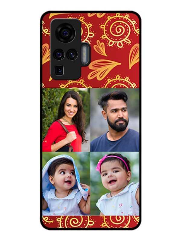 Custom Vivo X50 Pro 5G Photo Printing on Glass Case - 4 Image Traditional Design