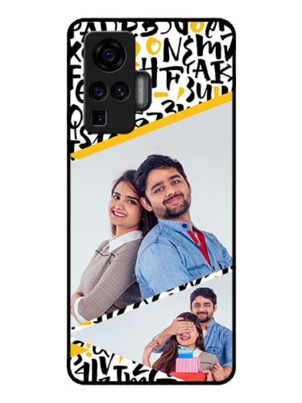 Custom Vivo X50 Pro 5G Custom Glass Mobile Case - Letters Pattern Design