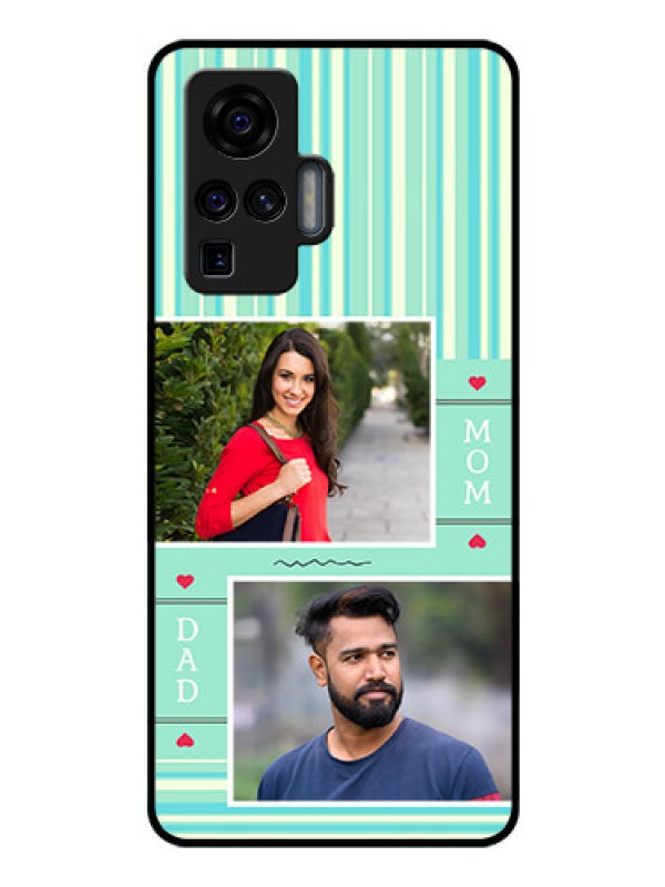 Custom Vivo X50 Pro 5G Custom Glass Phone Case - Mom & Dad Pic Design