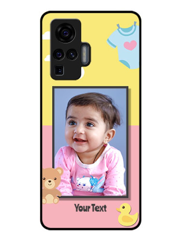 Custom Vivo X50 Pro 5G Photo Printing on Glass Case - Kids 2 Color Design