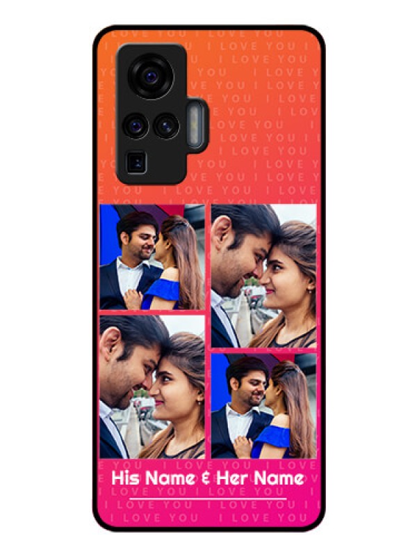 Custom Vivo X50 Pro 5G Custom Glass Phone Case - I Love You Pink Design