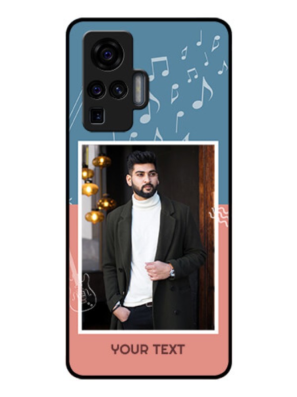 Custom Vivo X50 Pro 5G Photo Printing on Glass Case - with Color Musical Note Design