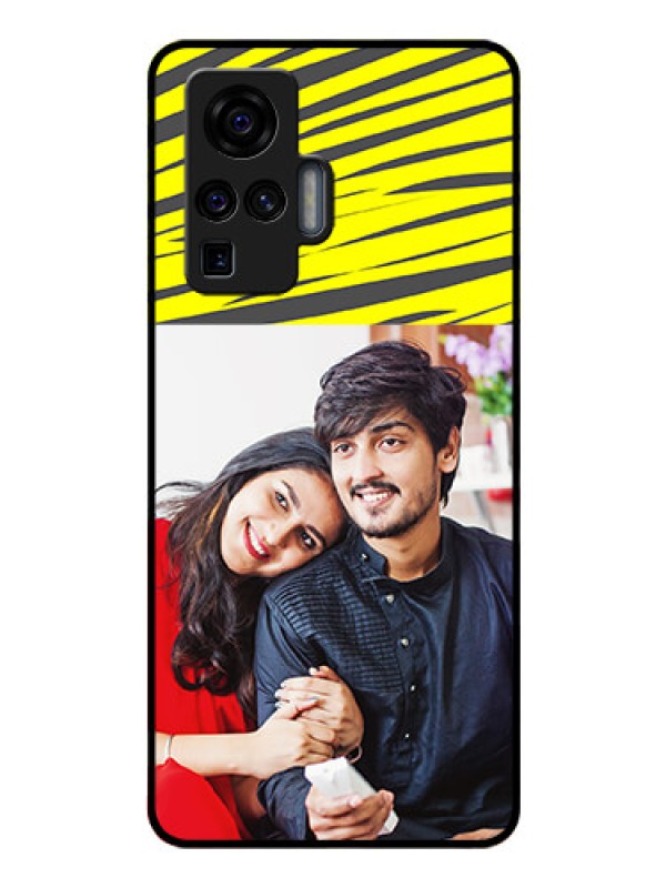 Custom Vivo X50 Pro 5G Photo Printing on Glass Case - Yellow Abstract Design