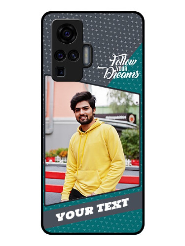 Custom Vivo X50 Pro 5G Personalized Glass Phone Case - Background Pattern Design with Quote