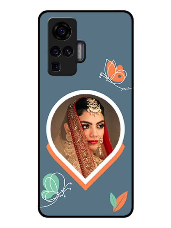 Custom Vivo X50 Pro 5G Custom Glass Mobile Case - Droplet Butterflies Design