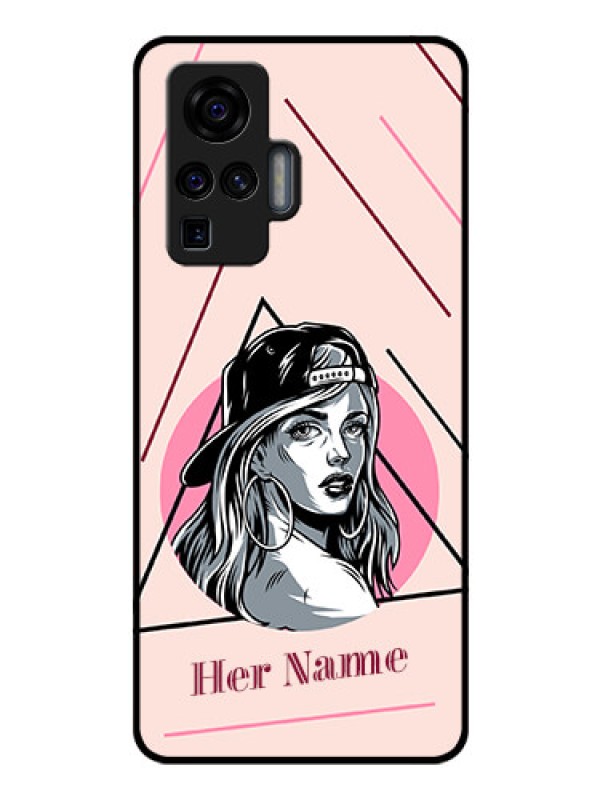 Custom Vivo X50 Pro 5G Personalized Glass Phone Case - Rockstar Girl Design