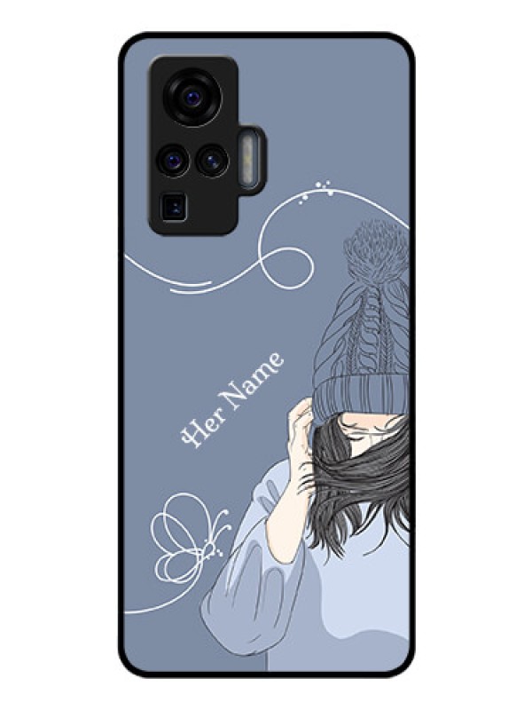 Custom Vivo X50 Pro 5G Custom Glass Mobile Case - Girl in winter outfit Design