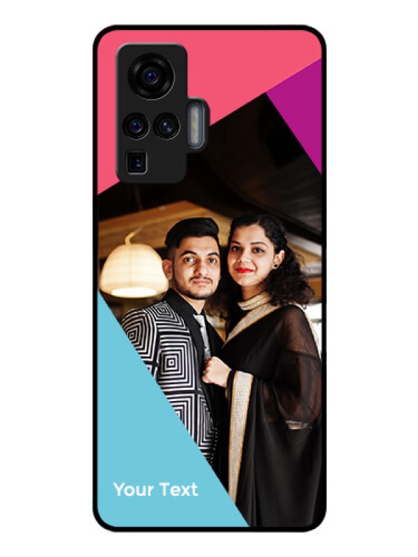 Custom Vivo X50 Pro 5G Custom Glass Mobile Case - Stacked Triple colour Design