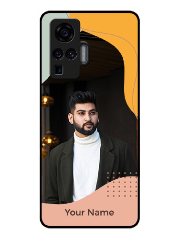 Custom Vivo X50 Pro 5G Personalized Glass Phone Case - Tri-coloured overlay design