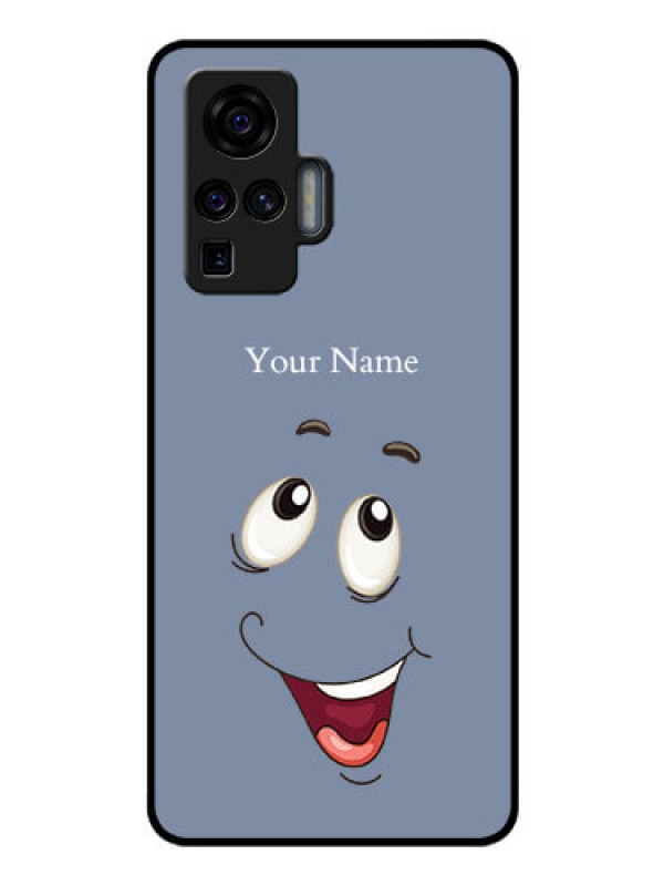 Custom Vivo X50 Pro 5G Photo Printing on Glass Case - Laughing Cartoon Face Design