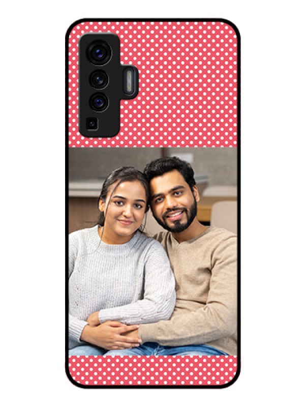 Custom Vivo X50 Custom Glass Phone Case - White Dotted Design