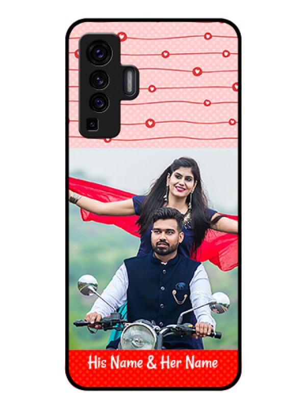 Custom Vivo X50 Personalized Glass Phone Case - Red Pattern Case Design