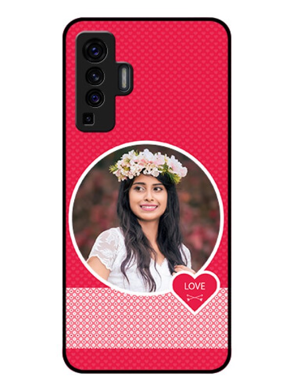 Custom Vivo X50 Personalised Glass Phone Case - Pink Pattern Design