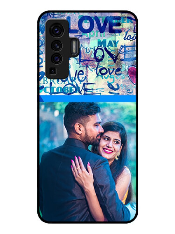 Custom Vivo X50 Custom Glass Mobile Case - Colorful Love Design