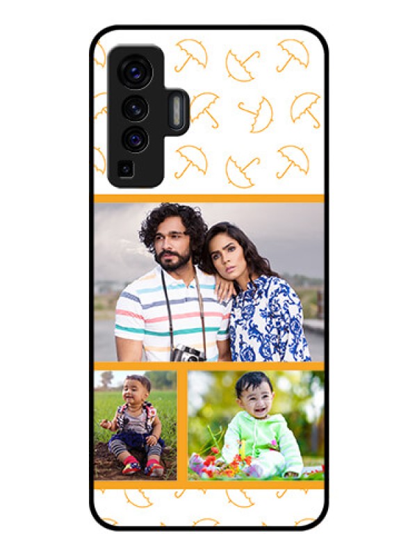 Custom Vivo X50 Custom Glass Mobile Case - Yellow Pattern Design
