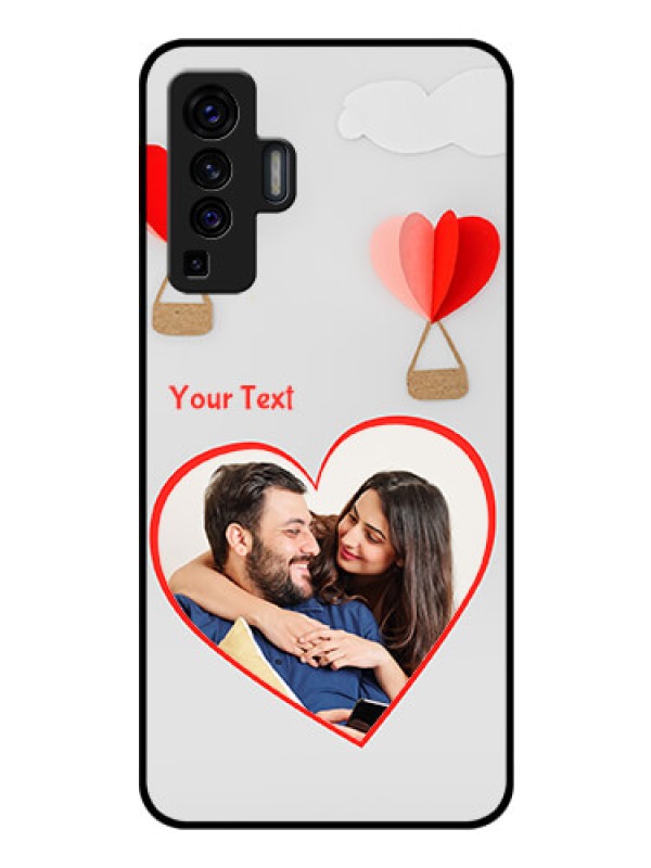 Custom Vivo X50 Custom Glass Mobile Case - Parachute Love Design