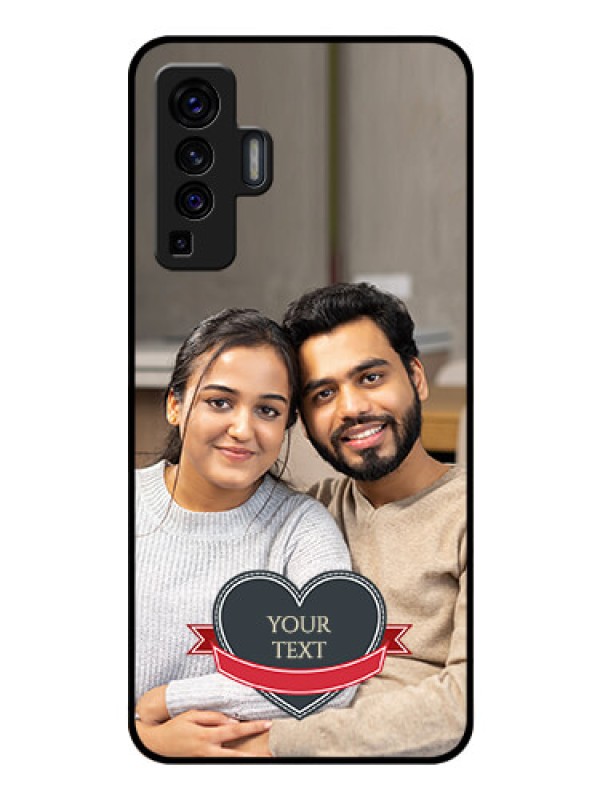 Custom Vivo X50 Custom Glass Phone Case - Just Married Couple Design