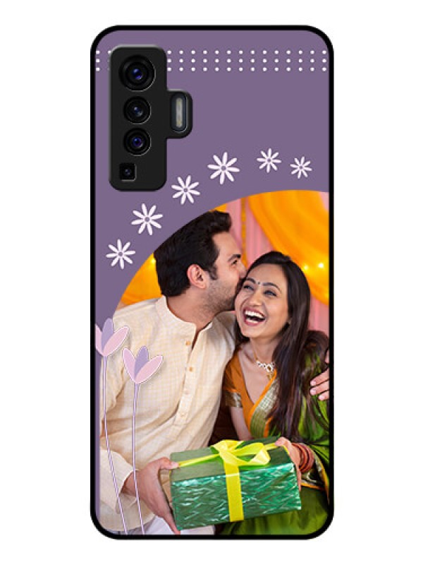 Custom Vivo X50 Custom Glass Mobile Case - Lavender flowers design 