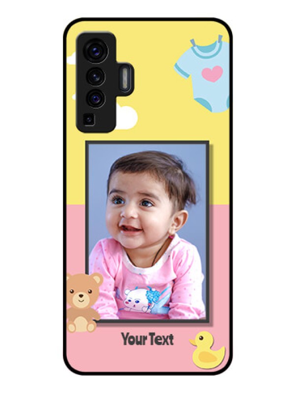 Custom Vivo X50 Photo Printing on Glass Case - Kids 2 Color Design