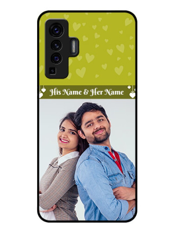 Custom Vivo X50 Custom Glass Phone Case - You & Me Heart Design