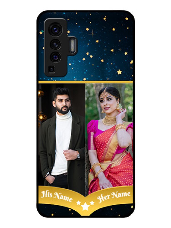 Custom Vivo X50 Custom Glass Phone Case - Galaxy Stars Backdrop Design