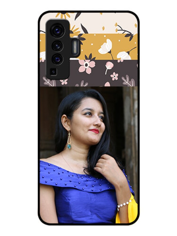 Custom Vivo X50 Custom Glass Phone Case - Stylish Floral Design
