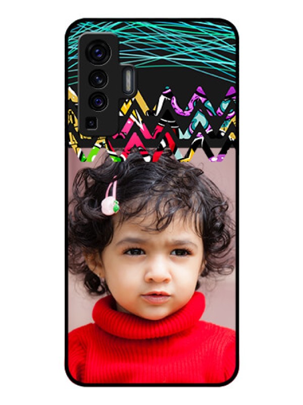 Custom Vivo X50 Personalized Glass Phone Case - Neon Abstract Design