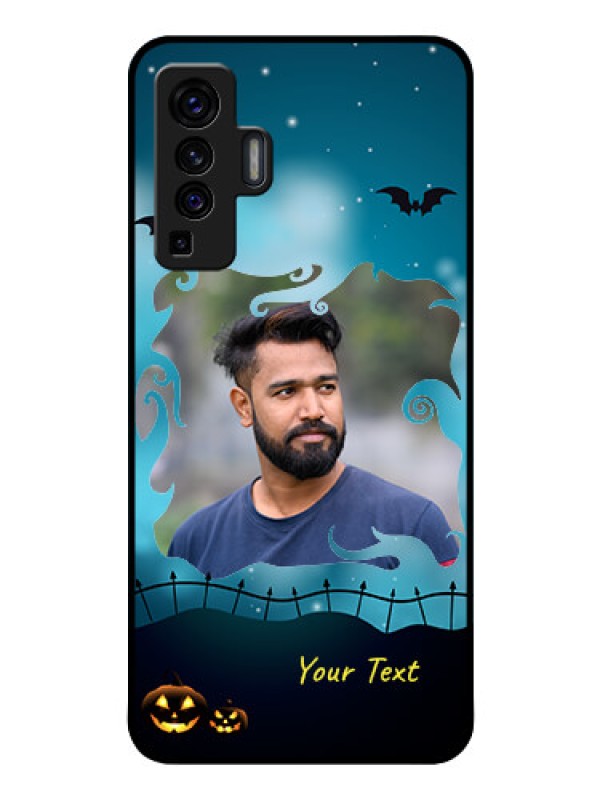 Custom Vivo X50 Custom Glass Phone Case - Halloween frame design