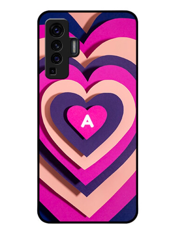 Custom Vivo X50 Custom Glass Mobile Case - Cute Heart Pattern Design