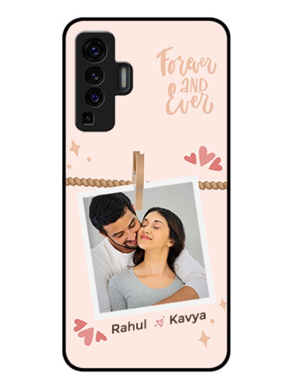 Custom Vivo X50 Custom Glass Phone Case - Forever and ever love Design