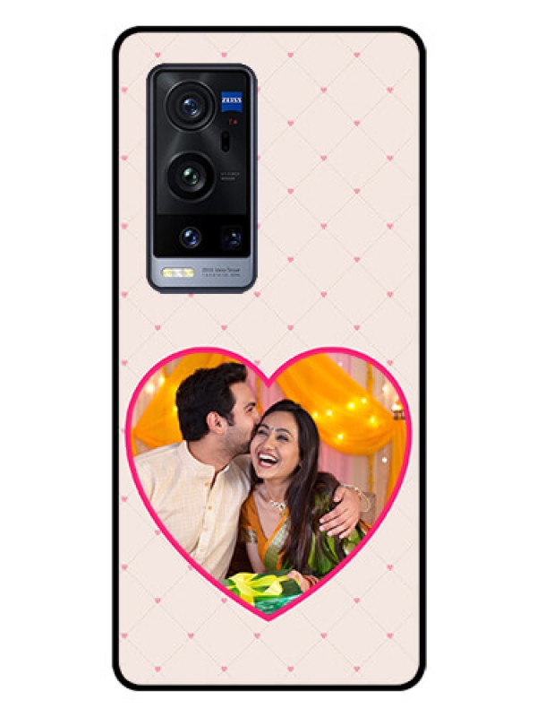 Custom Vivo X60 Pro Plus 5G Custom Glass Mobile Case - Heart Shape Design
