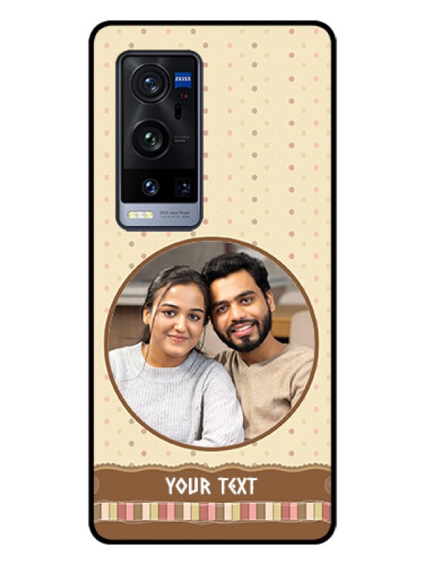 Custom Vivo X60 Pro Plus 5G Custom Glass Mobile Case - Brown Dotted Mobile Case Design