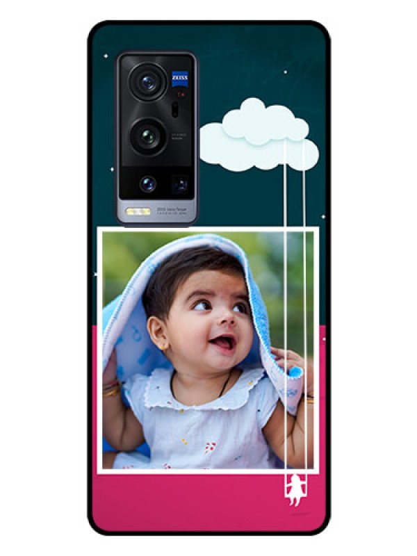Custom Vivo X60 Pro Plus 5G Custom Glass Phone Case - Cute Girl with Cloud Design