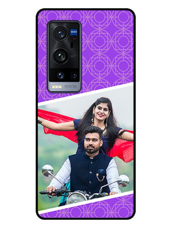 Custom Vivo X60 Pro Plus 5G Custom Glass Phone Case - Violet Pattern Design