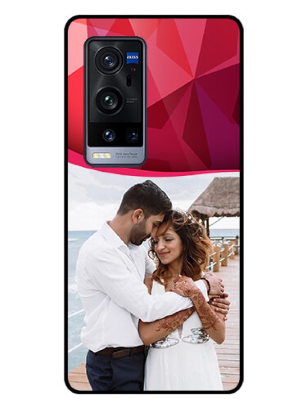 Custom Vivo X60 Pro Plus 5G Custom Glass Mobile Case - Red Abstract Design