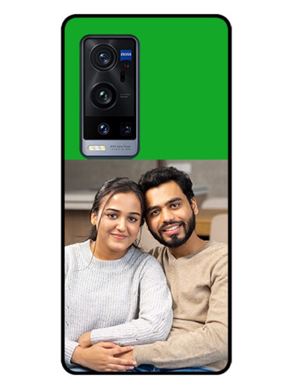 Custom Vivo X60 Pro Plus 5G Personalized Glass Phone Case - Green Pattern Design